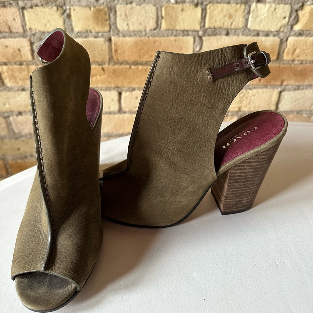 Coach open toe heels